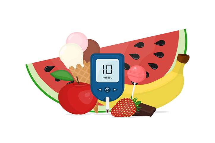 owoce i glukometr